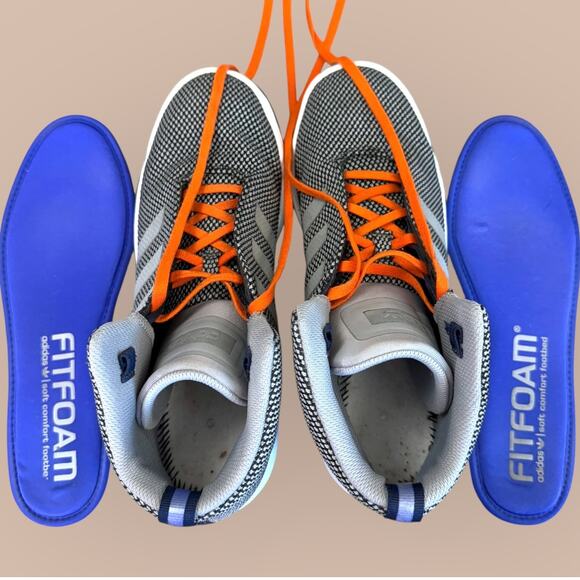 Adidas Mens Veritas Mid Top Sneaker Athletic Shoes Size 9 Woven Gray Fit Foam - Picture 8 of 11